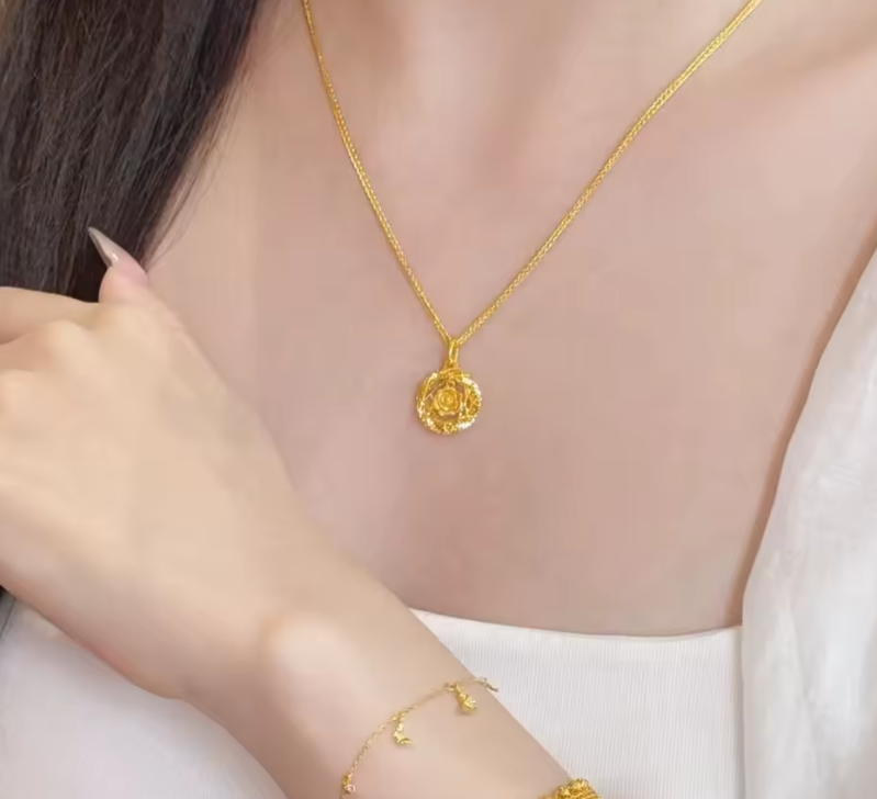Belle Enchanted Rose Necklace - 24K Gold Magic Edition 🌹✨👑