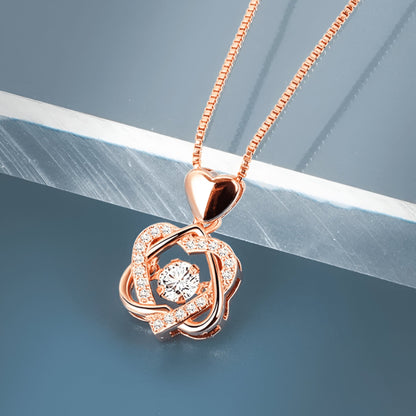 Belle Eternal Rose Heart Necklace 🌹❤️✨