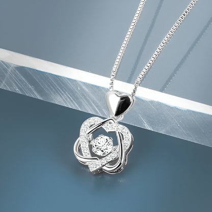Belle Eternal Rose Heart Necklace 🌹❤️✨