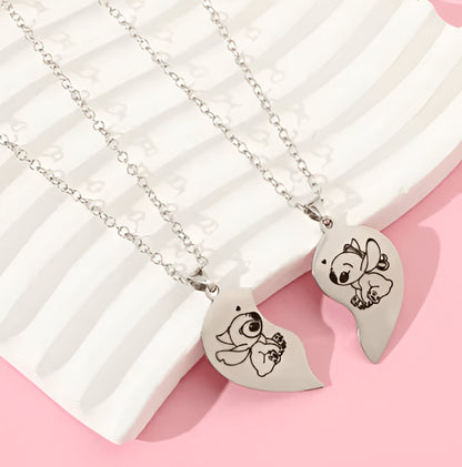 Lilo & Stitch Ohana Necklace - Enchanted Love Edition 💖🌺✨