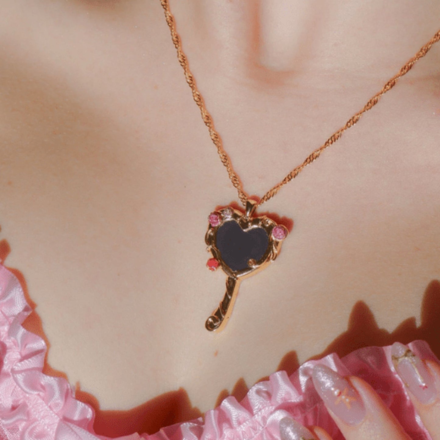 Barbie Diamond Castle Mirror Necklace 💎✨🪞