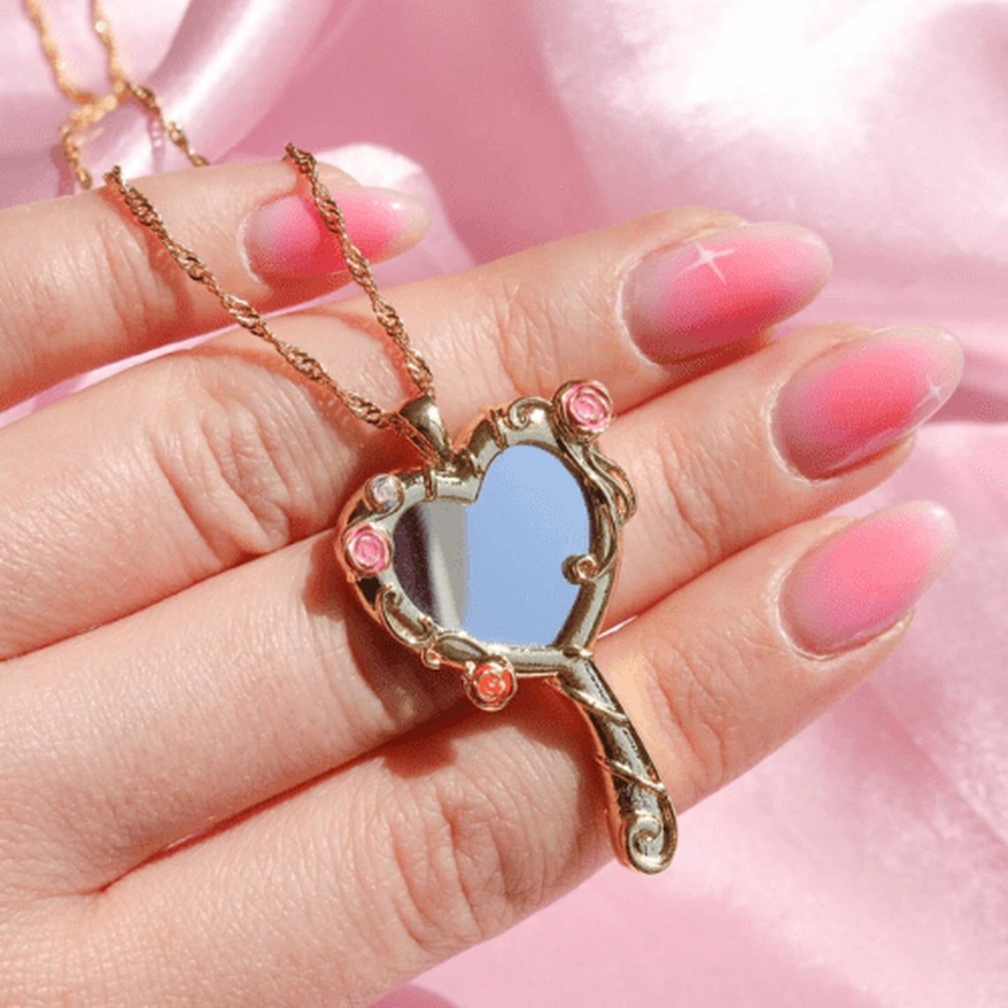 Barbie Diamond Castle Mirror Necklace 💎✨🪞