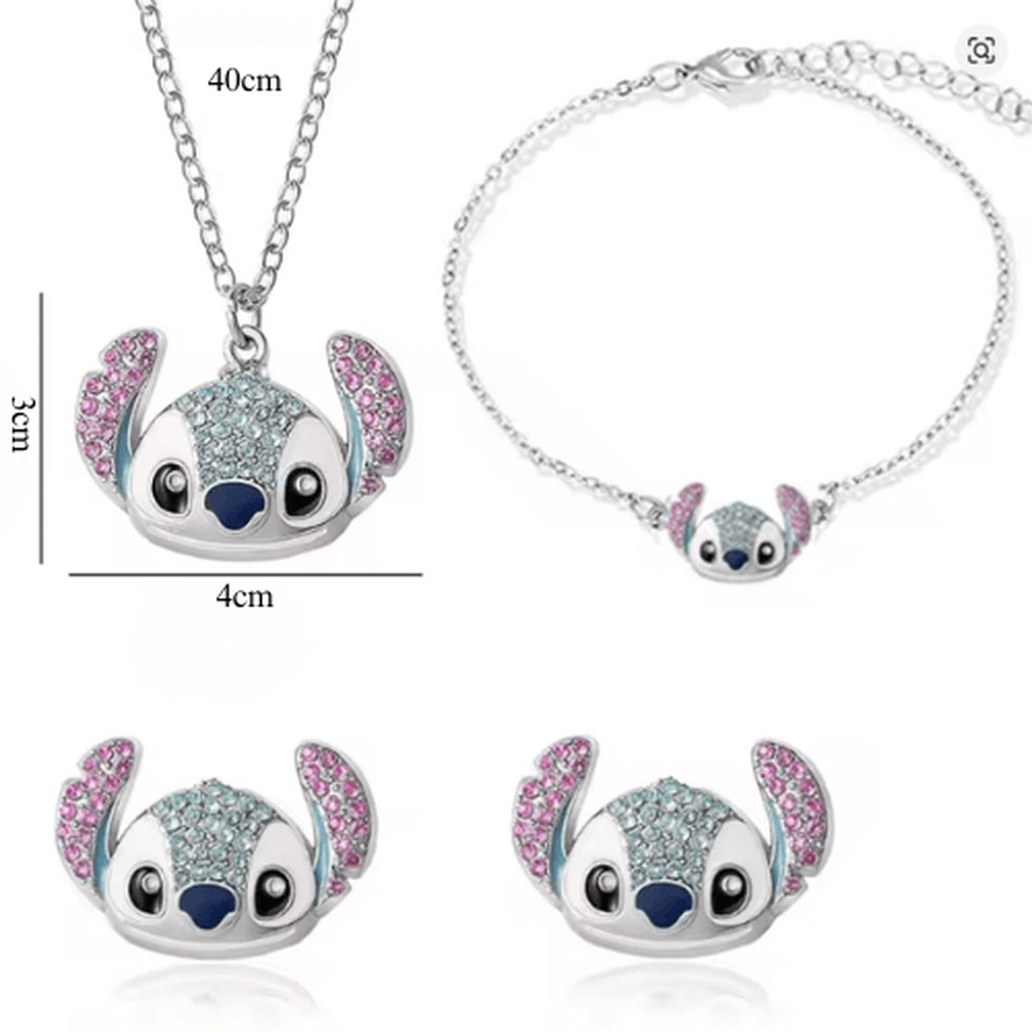 Stitch Ohana Heart Jewelry 💙🌺✨