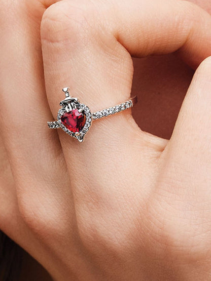 Evil Queen Heart & Sword Ring 🖤⚔️✨