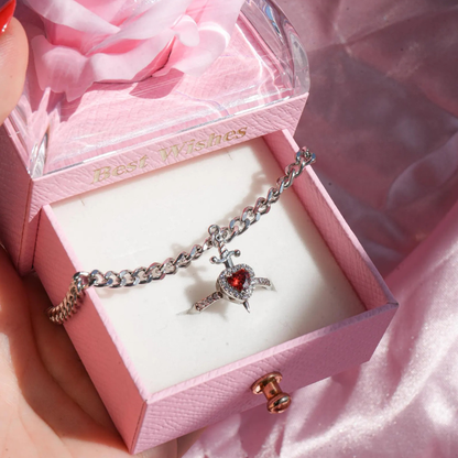 Snow White “Heart & Sword” Ring & Bracelet Set ❤️⚔️✨