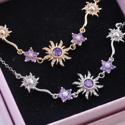 Rapunzel Sundrop Sun Necklace & Bracelet Set - Tangled Light Edition 🌞✨👑
