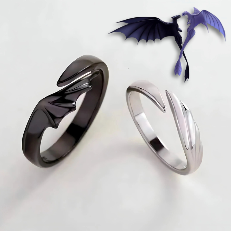 Night Fury & Light Fury Ring Set 🐉✨💍