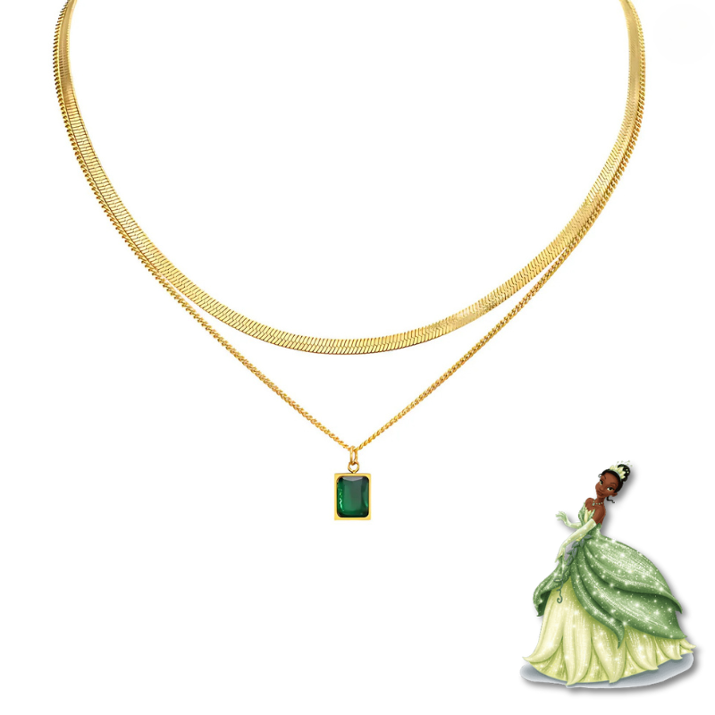 Tiana Dream & Grace Necklace & Bracelet Set 💚👑✨