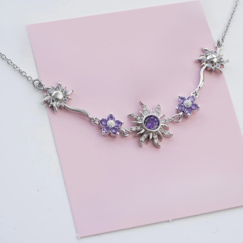 Rapunzel Sundrop Sun Necklace & Bracelet Set - Tangled Light Edition 🌞✨👑