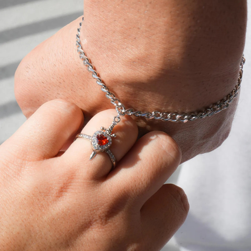 Snow White “Heart & Sword” Ring & Bracelet Set ❤️⚔️✨