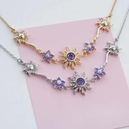 Rapunzel Sundrop Sun Necklace & Bracelet Set - Tangled Light Edition 🌞✨👑