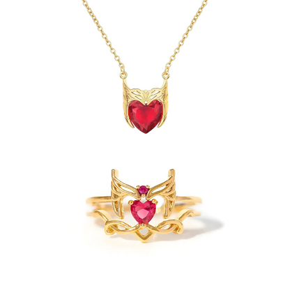 Scarlet Witch Chaos Magic Necklace & Ring Set 🔮✨❤️