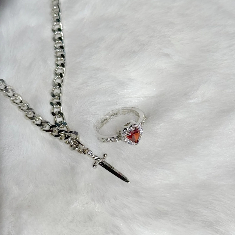 Snow White “Heart & Sword” Ring & Bracelet Set ❤️⚔️✨