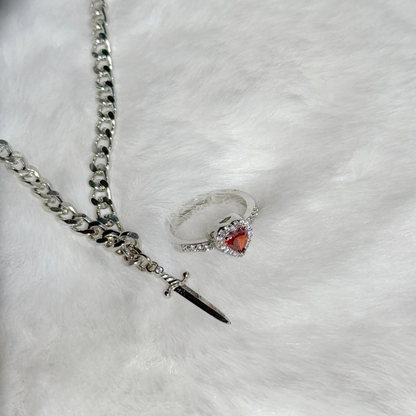 Snow White “Heart & Sword” Ring & Bracelet Set ❤️⚔️✨