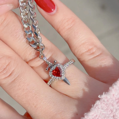 Snow White “Heart & Sword” Ring & Bracelet Set ❤️⚔️✨