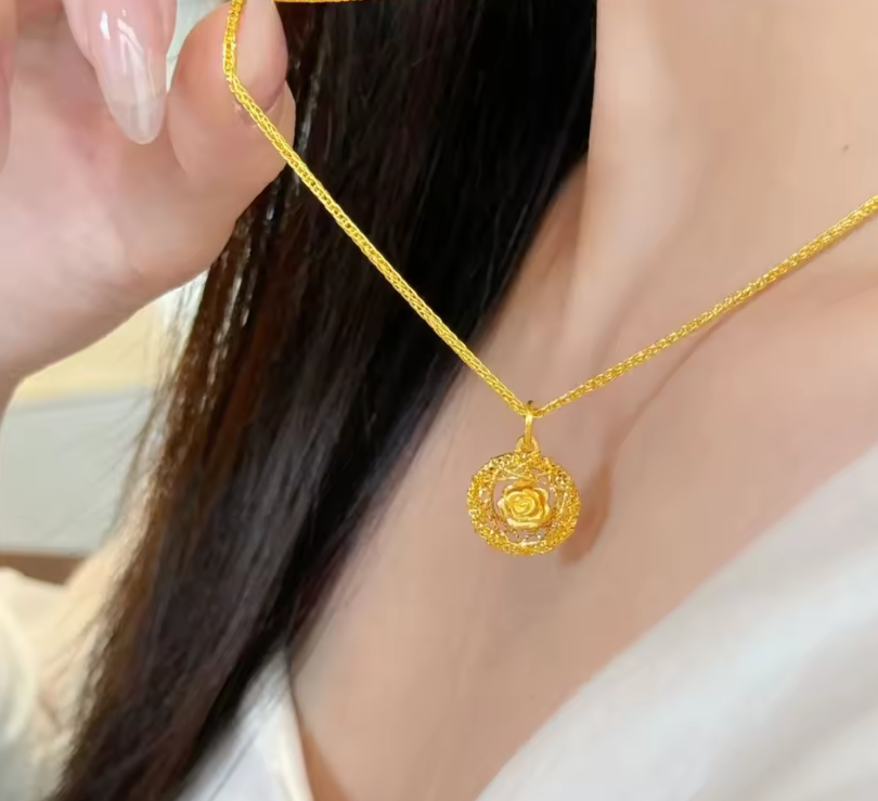 Belle Enchanted Rose Necklace - 24K Gold Magic Edition 🌹✨👑