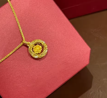 Belle Enchanted Rose Necklace - 24K Gold Magic Edition 🌹✨👑