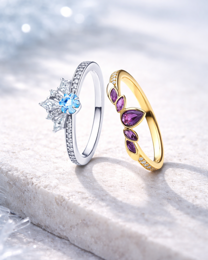 Elsa & Anna Sisterhood Ring Set ❄️💙👑