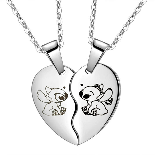 Lilo & Stitch Ohana Necklace - Enchanted Love Edition 💖🌺✨