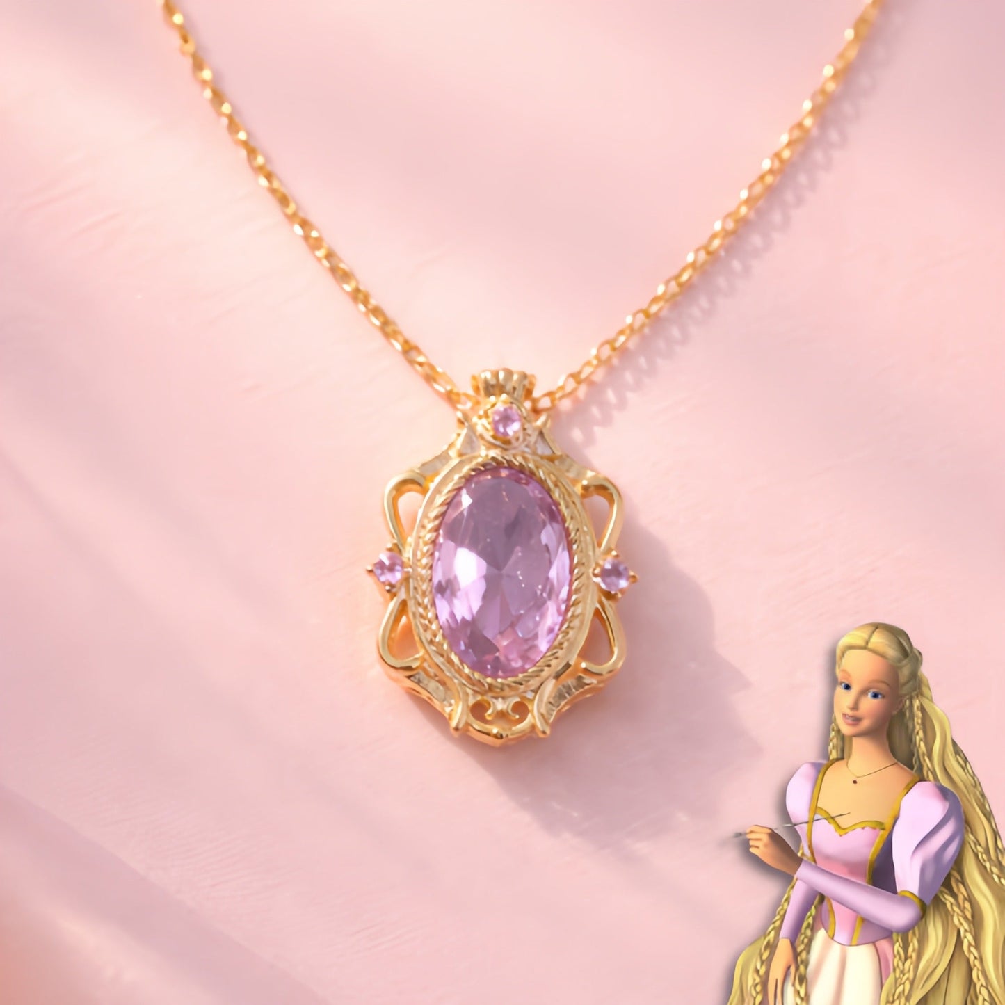 Rapunzel Dream Princess Necklace - Barbie Fairytale Edition 💜✨