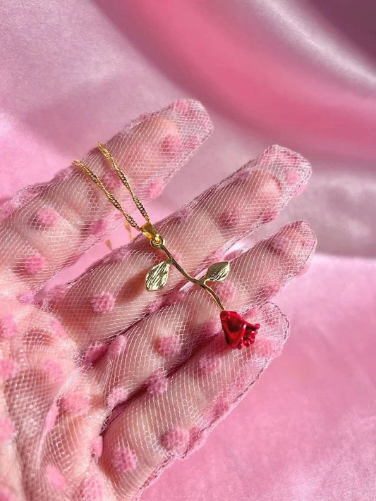 Belle Enchanted Rose Necklace 🌹✨