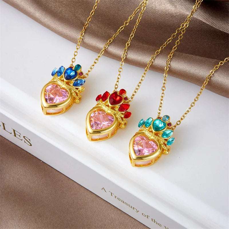 Barbie Princess Charm Heart Necklace 💖🎀✨