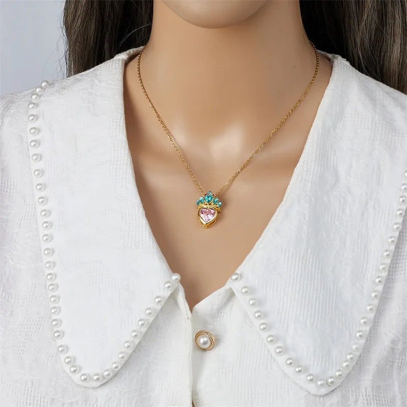 Barbie Princess Charm Heart Necklace 💖🎀✨