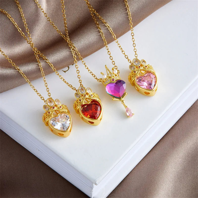 Barbie Princess Charm Heart Necklace 💖🎀✨