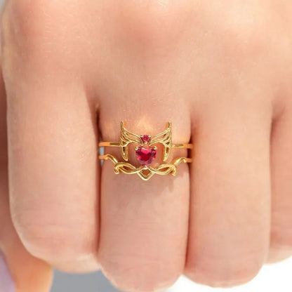 Scarlet Witch Chaos Magic Necklace & Ring Set 🔮✨❤️