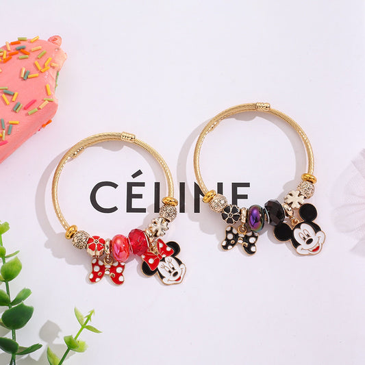 Mickey & Minnie Love Bracelet 🎀❤️✨