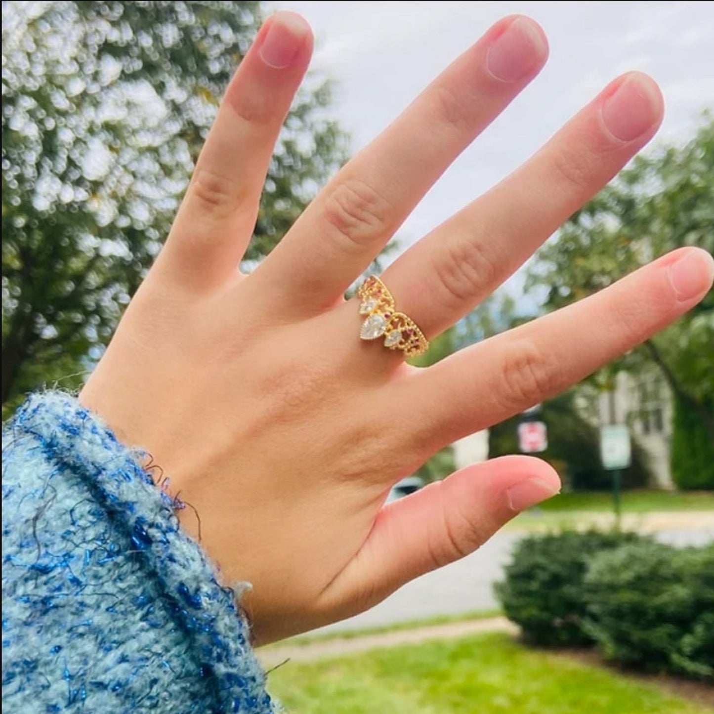 Rapunzel Crown Ring - Adjustable Golden Edition 👑✨