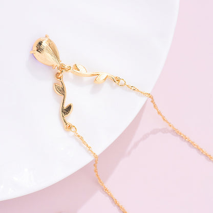 Barbie Island Princess Heart Necklace 💜🌺✨