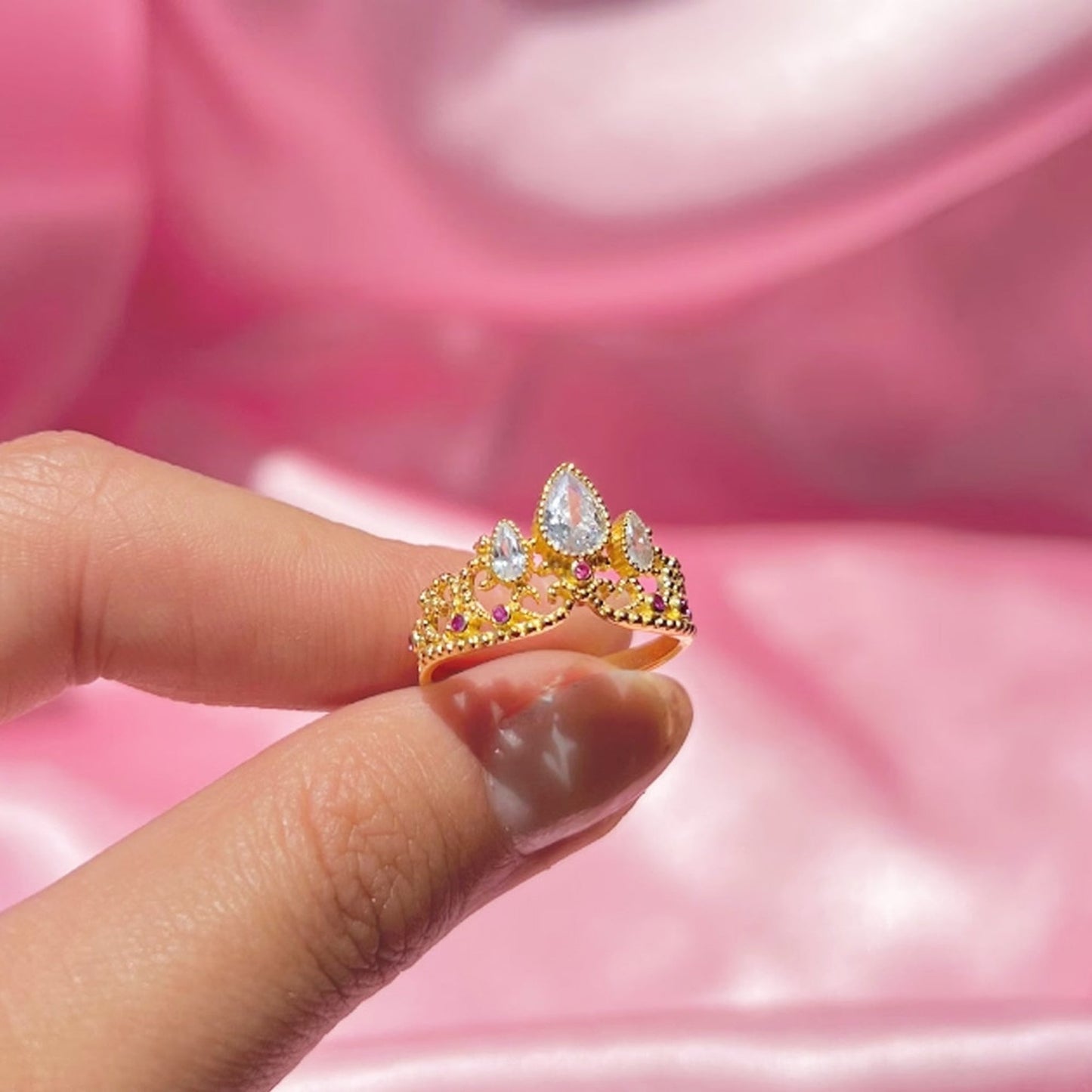 Rapunzel Crown Ring - Adjustable Golden Edition 👑✨