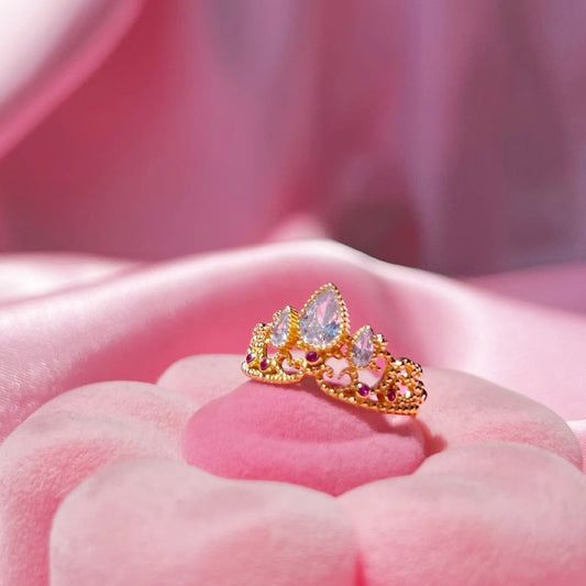 Rapunzel Crown Ring - Adjustable Golden Edition 👑✨